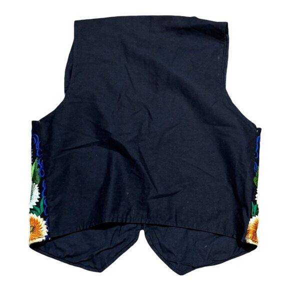 Handmade Dos Mundos Guatemalan Vest Colorful Floral Butterfly Embroidery M - Picture 5 of 5